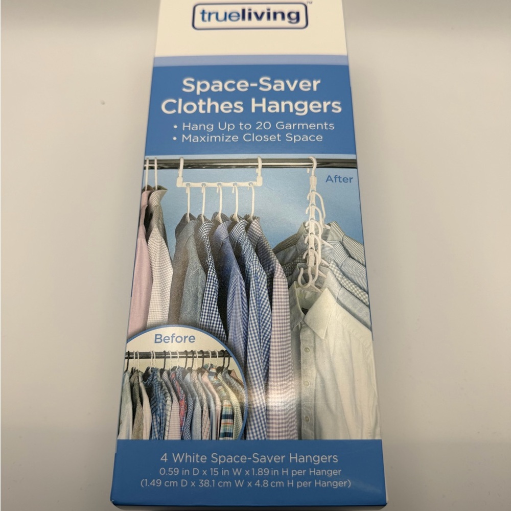 True Living Space-Saver Clothes Hangers brand new in box
